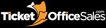 Ticket Office Sales Affiliate Program, Ticket Office Sales website logo, Ticket Office Sales rectangle logo with black background and white letters that spell TICKET OFFICE SALES