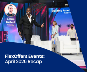 Actor Terry Crews on stage at POSSIBLE Miami 2026. FlexOffers attended the partner marketing event with Crews and other industry leaders and creators.